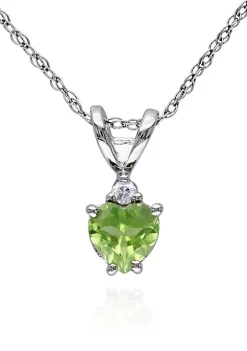 Brand new 👏 10k White Gold Peridot and Diamond Pendant by Belk & Co. 🥰 -DealsBelk & Co. Store Belk 26452
