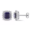 Top 10 ⭐ Lab Created 4.88 ct. t.g.w. Created Blue and White Sapphire Stud Earrings in Sterling Silver by Belk & Co. ❤️