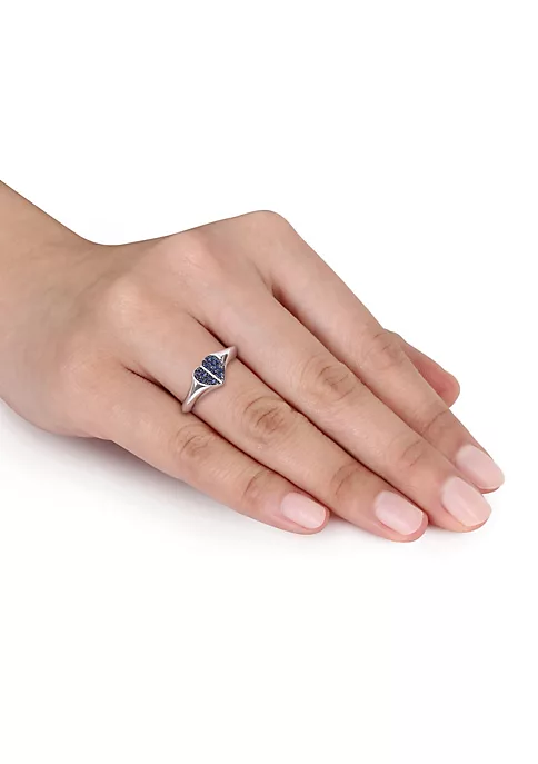 Coupon 🎉 1/5 ct. t.g.w. Created Blue Sapphire Heart Ring in Silver with Black Rhodium Plated by Belk & Co. 🥰 2 Coupon 🎉 1/5 ct. t.g.w. Created Blue Sapphire Heart Ring in Silver with Black Rhodium Plated by Belk & Co. 🥰 - Image 2