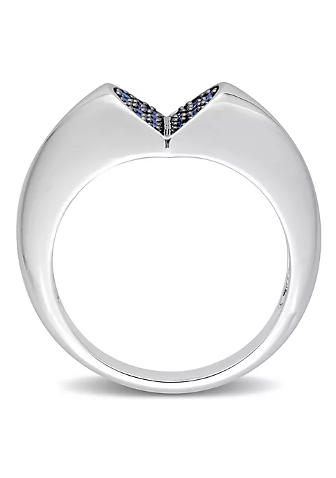 Coupon 🎉 1/5 ct. t.g.w. Created Blue Sapphire Heart Ring in Silver with Black Rhodium Plated by Belk & Co. 🥰 4 Coupon 🎉 1/5 ct. t.g.w. Created Blue Sapphire Heart Ring in Silver with Black Rhodium Plated by Belk & Co. 🥰 - Image 4