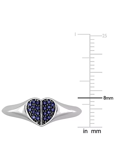 Coupon 🎉 1/5 ct. t.g.w. Created Blue Sapphire Heart Ring in Silver with Black Rhodium Plated by Belk & Co. 🥰 5 Coupon 🎉 1/5 ct. t.g.w. Created Blue Sapphire Heart Ring in Silver with Black Rhodium Plated by Belk & Co. 🥰 - Image 5