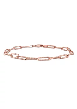 Cheap ๐ 5MM Fancy Paperclip Chain Bracelet in 18k Rose Gold Plated Sterling Silver, 9" by Belk & Co. ๐
