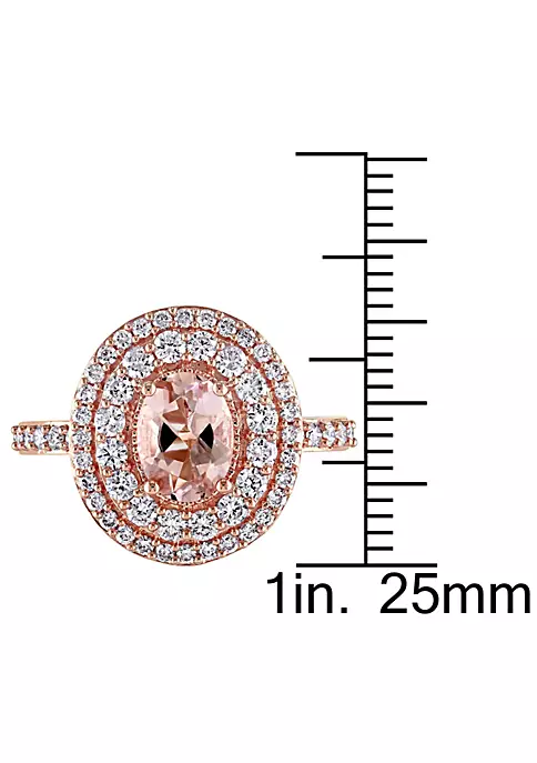 Cheap ๐ Oval-Cut Morganite and 7/8 CT TW Diamond Double Halo Ring in 14k Rose Gold by Belk & Co. ๐ 4 Cheap ๐ Oval-Cut Morganite and 7/8 CT TW Diamond Double Halo Ring in 14k Rose Gold by Belk & Co. ๐ - Image 4