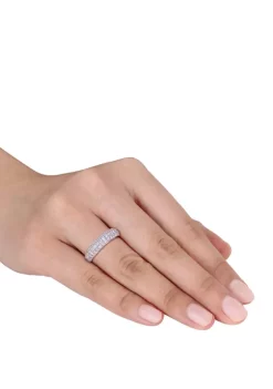 Buy 🥰 3/4 ct. t.w. Diamond Triple Row Anniversary Band in 10k White Gold by Belk & Co. 😍 -DealsBelk & Co. Store Belk 26487