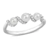 Top 10 🤩 Lab Created Cultured Freshwater Pearl and 1/4 CT TGW Created White Sapphire Swirl Ring in Sterling Silver by Belk & Co. 💯