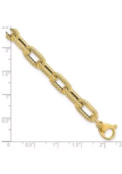 Outlet 🛒 14K Yellow Gold Textured Hollow Fancy Link Bracelet by Belk & Co. 🎁 -DealsBelk & Co. Store Belk 26492
