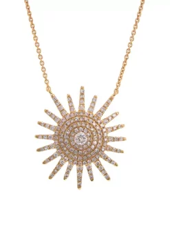 Top 10 ✨ 1/2 ct. t.w. Diamond Starburst Necklace in 14K Yellow Gold by Belk & Co. 🌟 -DealsBelk & Co. Store Belk 26498