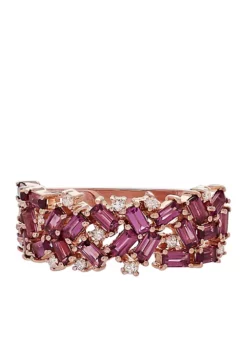 Cheapest ❤️ 1/10 ct. t.w. Diamond and Rhodalite Garnet Ring in 10k Rose Gold by Belk & Co. 😍