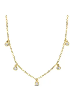 Hot Sale 😍 1/6 ct. t.w. Diamond Station Necklace in 10K Yellow Gold by Belk & Co. 🔥
