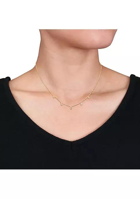 Hot Sale ๐ 1/6 ct. t.w. Diamond Station Necklace in 10K Yellow Gold by Belk & Co. ๐ฅ 2 Hot Sale ๐ 1/6 ct. t.w. Diamond Station Necklace in 10K Yellow Gold by Belk & Co. ๐ฅ - Image 2