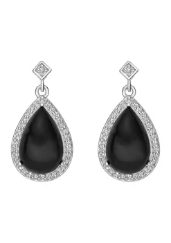 Brand new ✔️ 2.6 ct. t.w. Black Onyx and 5/8 ct. t.w. White Topaz Earrings in Sterling Silver by Belk & Co. 🛒 -DealsBelk & Co. Store Belk 26520
