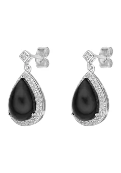 Brand new ✔️ 2.6 ct. t.w. Black Onyx and 5/8 ct. t.w. White Topaz Earrings in Sterling Silver by Belk & Co. 🛒 -DealsBelk & Co. Store Belk 26521