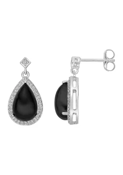 Brand new ✔️ 2.6 ct. t.w. Black Onyx and 5/8 ct. t.w. White Topaz Earrings in Sterling Silver by Belk & Co. 🛒 -DealsBelk & Co. Store Belk 26522