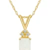 Top 10 👍 14K Gold 7x5 Emerald Cut Opal Diamond Accent Pendant by Belk & Co. 👍