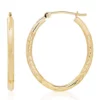 Hot Sale 🧨 Oval Hoop Earrings in 14K Yellow Gold by Belk & Co. ❤️