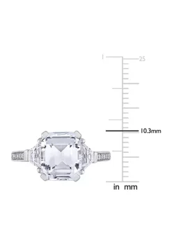 Best reviews of ⌛ 5 1/5 CT TGW White Topaz and Diamond Accent Estate Ring in Sterling Silver by Belk & Co. 🌟 -DealsBelk & Co. Store Belk 26531