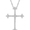 Wholesale 😍 1/5 ct. t.w. Sterling Silver Cross Pendant Necklace by Belk & Co. 🧨