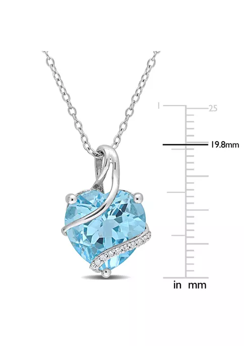 Top 10 👍 9 CT TGW Sky Blue Topaz and Diamond Accent Heart Wrapped Pendant with Chain in Sterling Silver by Belk & Co. 🛒 2 Top 10 👍 9 CT TGW Sky Blue Topaz and Diamond Accent Heart Wrapped Pendant with Chain in Sterling Silver by Belk & Co. 🛒 - Image 2