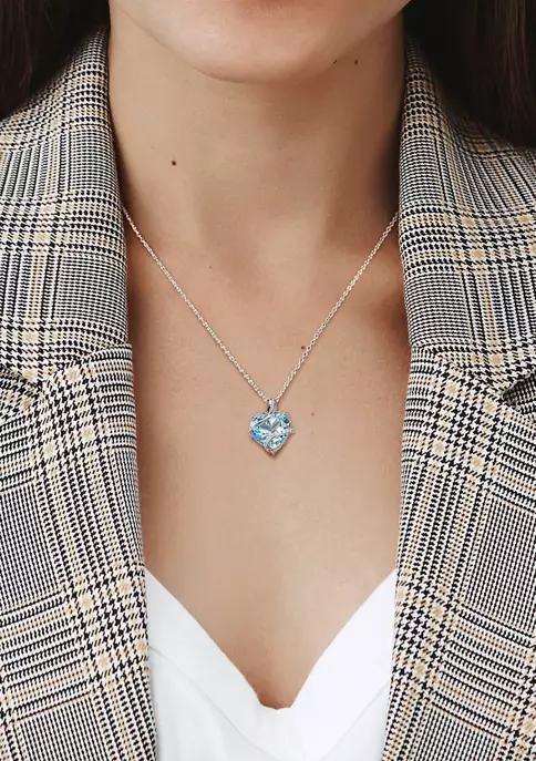 Top 10 👍 9 CT TGW Sky Blue Topaz and Diamond Accent Heart Wrapped Pendant with Chain in Sterling Silver by Belk & Co. 🛒 5 Top 10 👍 9 CT TGW Sky Blue Topaz and Diamond Accent Heart Wrapped Pendant with Chain in Sterling Silver by Belk & Co. 🛒 - Image 5