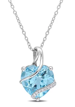 Top 10 👍 9 CT TGW Sky Blue Topaz and Diamond Accent Heart Wrapped Pendant with Chain in Sterling Silver by Belk & Co. 🛒 11 Top 10 👍 9 CT TGW Sky Blue Topaz and Diamond Accent Heart Wrapped Pendant with Chain in Sterling Silver by Belk & Co. 🛒 -DealsBelk & Co. Store Belk 26549