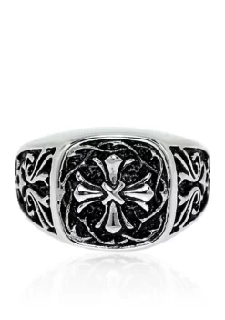 Brand new 🥰 Men's Stainless Steel Ring Simple Cross by Belk & Co. 🧨