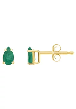 Budget 🤩 14K Gold 5x3 Pear Shape Emerald Earrings by Belk & Co. ✔️ -DealsBelk & Co. Store Belk 26553