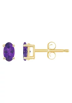 Flash Sale 🌟 14K Gold 5x3 Oval Amethyst Earrings by Belk & Co. ✨