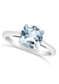 Coupon 🤩 Sterling Silver 8mm Cushion Sky Blue Topaz Solitaire Ring by Belk & Co. 🔔 -DealsBelk & Co. Store Belk 26574