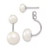 Cheapest 👏 Sterling Silver Rhodium-plated 5-6mm/8-9mm White Freshwater Cultured Pearl Front/Back Earrings by Belk & Co. ✔️