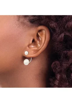 Cheapest 👏 Sterling Silver Rhodium-plated 5-6mm/8-9mm White Freshwater Cultured Pearl Front/Back Earrings by Belk & Co. ✔️ -DealsBelk & Co. Store Belk 26581