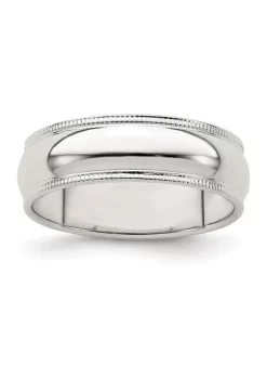 Flash Sale ✨ Sterling Silver Half Round Milgrain Band by Belk & Co. 👍 -DealsBelk & Co. Store Belk 26589