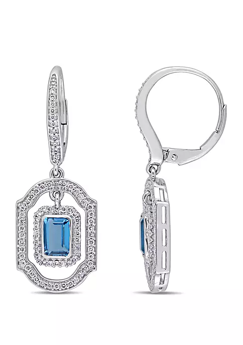 Outlet โ London-Blue Topaz and 3/5 ct. t.w. Diamond Halo Dangle Earrings in 14K White Gold by Belk & Co. ๐ฅฐ 1 Outlet โ London-Blue Topaz and 3/5 ct. t.w. Diamond Halo Dangle Earrings in 14K White Gold by Belk & Co. ๐ฅฐ