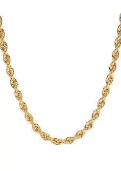 Coupon 🔔 10k Yellow Gold 24 Inch Seamless Tube Round Wire Rope Necklace by Belk & Co. 🛒