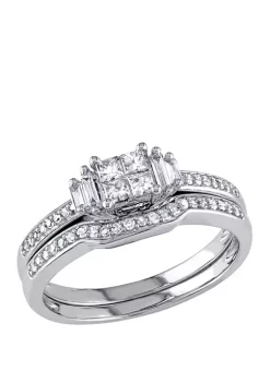 Top 10 🤩 2 Piece 1/2 ct. t.w. Diamond Princess Cut Quad Bridal Set in 10k White Gold by Belk & Co. 🛒 -DealsBelk & Co. Store Belk 26597
