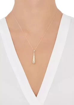 Hot Sale 😉 Drop Pendant Necklace in 10k Yellow Gold by Belk & Co. ✔️ -DealsBelk & Co. Store Belk 2661