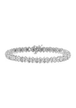 Buy ⌛ 1/2 ct. t.w. Diamond Bracelet in Rhodium Plated Sterling Silver by Belk & Co. 👍 -DealsBelk & Co. Store Belk 26636