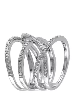 Budget 🎉 Diamond Crossover Ring in Sterling Silver by Belk & Co. 💯 5 Budget 🎉 Diamond Crossover Ring in Sterling Silver by Belk & Co. 💯 -DealsBelk & Co. Store Belk 2664