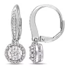 Best Pirce 🥰 1/2 ct. t.w. Diamond Halo Circular Drop Earrings In Sterling Silver by Belk & Co. 💯