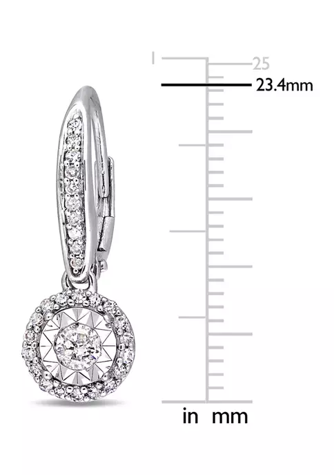 Best Pirce ๐ฅฐ 1/2 ct. t.w. Diamond Halo Circular Drop Earrings In Sterling Silver by Belk & Co. ๐ฏ 2 Best Pirce ๐ฅฐ 1/2 ct. t.w. Diamond Halo Circular Drop Earrings In Sterling Silver by Belk & Co. ๐ฏ - Image 2