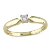 Deals 😀 1/10 CT TW Princess Cut Diamond Solitaire Engagement Ring in 10k Yellow Gold by Belk & Co. ❤️