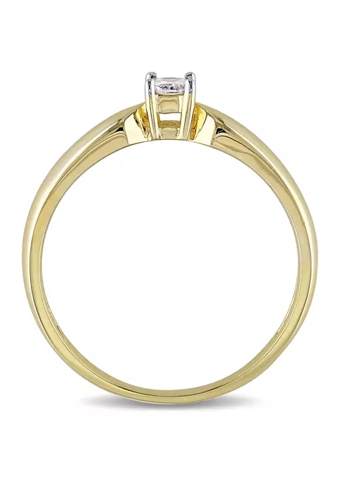 Deals ๐ 1/10 CT TW Princess Cut Diamond Solitaire Engagement Ring in 10k Yellow Gold by Belk & Co. โค๏ธ 5 Deals ๐ 1/10 CT TW Princess Cut Diamond Solitaire Engagement Ring in 10k Yellow Gold by Belk & Co. โค๏ธ - Image 5