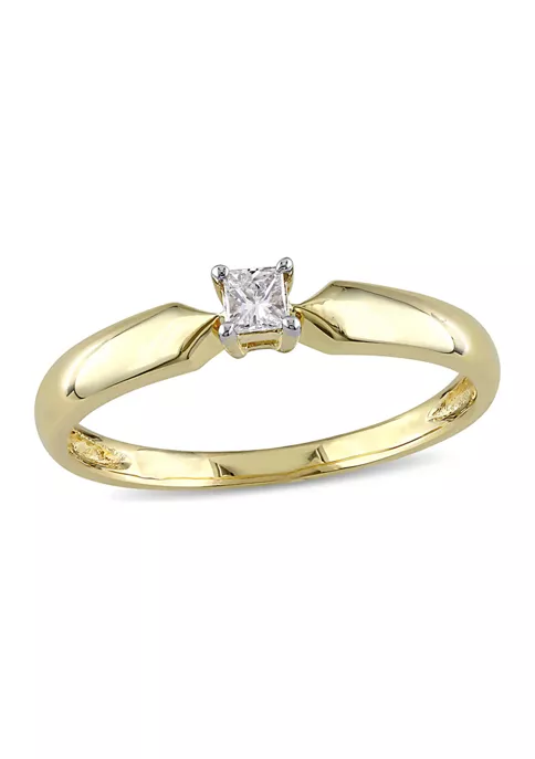 Deals ๐ 1/10 CT TW Princess Cut Diamond Solitaire Engagement Ring in 10k Yellow Gold by Belk & Co. โค๏ธ 6 Deals ๐ 1/10 CT TW Princess Cut Diamond Solitaire Engagement Ring in 10k Yellow Gold by Belk & Co. โค๏ธ - Image 6