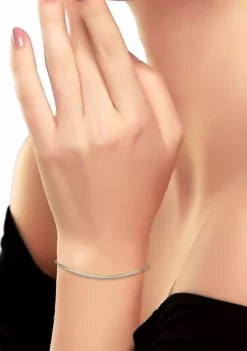 Flash Sale 👏 1/4 ct. t.w. Diamond Bar Bolo Bracelet, 18kt Gold over Sterling Silver by Belk & Co. 😀 -DealsBelk & Co. Store Belk 26674