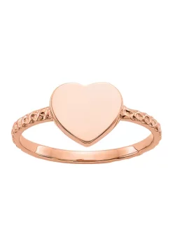 Flash Sale ⭐ 14K Rose Gold Polished Textured Heart Ring by Belk & Co. 😉