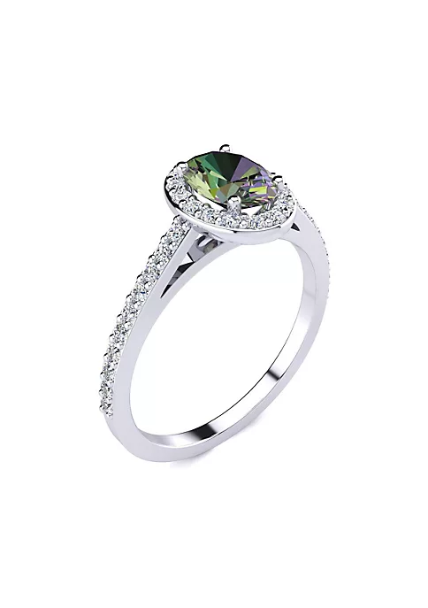 Coupon ๐ 1cttw Oval Shape Mystic Topaz and Halo Diamond Ring In Sterling Silver by Belk & Co. ๐ 2 Coupon ๐ 1cttw Oval Shape Mystic Topaz and Halo Diamond Ring In Sterling Silver by Belk & Co. ๐ - Image 2