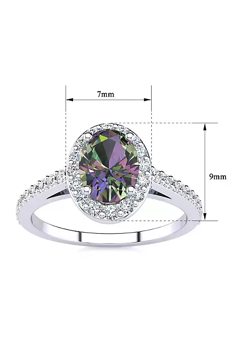 Coupon ๐ 1cttw Oval Shape Mystic Topaz and Halo Diamond Ring In Sterling Silver by Belk & Co. ๐ 5 Coupon ๐ 1cttw Oval Shape Mystic Topaz and Halo Diamond Ring In Sterling Silver by Belk & Co. ๐ - Image 5
