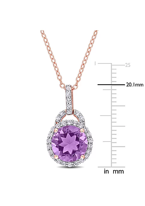 Best Sale ๐ 3 ct. t.g.w. White Topaz and Amethyst Pendant with Chain in Rose Plated Sterling Silver by Belk & Co. ๐งจ 3 Best Sale ๐ 3 ct. t.g.w. White Topaz and Amethyst Pendant with Chain in Rose Plated Sterling Silver by Belk & Co. ๐งจ - Image 3
