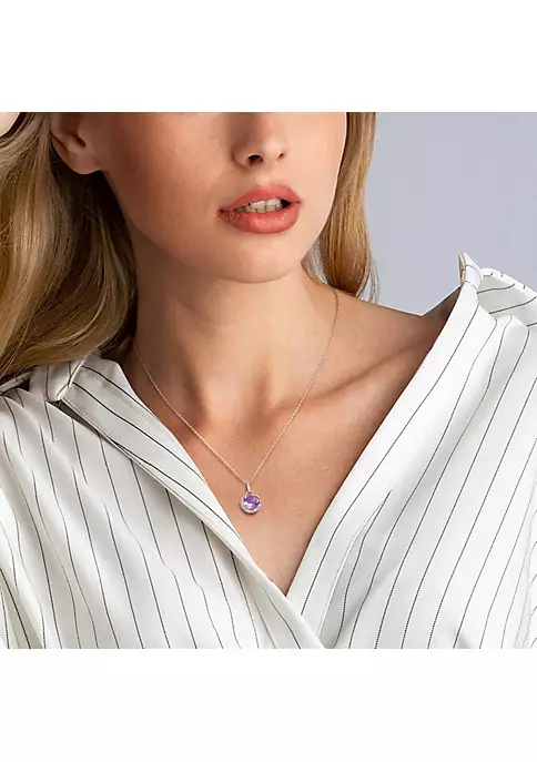 Best Sale ๐ 3 ct. t.g.w. White Topaz and Amethyst Pendant with Chain in Rose Plated Sterling Silver by Belk & Co. ๐งจ 4 Best Sale ๐ 3 ct. t.g.w. White Topaz and Amethyst Pendant with Chain in Rose Plated Sterling Silver by Belk & Co. ๐งจ - Image 4