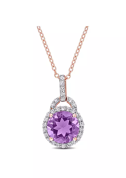 Best Sale ๐ 3 ct. t.g.w. White Topaz and Amethyst Pendant with Chain in Rose Plated Sterling Silver by Belk & Co. ๐งจ 5 Best Sale ๐ 3 ct. t.g.w. White Topaz and Amethyst Pendant with Chain in Rose Plated Sterling Silver by Belk & Co. ๐งจ - Image 5