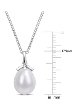 Best deal ⭐ 8.5-9mm Freshwater Cultured Pearl Drop Pendant with Chain in Sterling Silver by Belk & Co. 😀 -DealsBelk & Co. Store Belk 26739